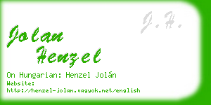 jolan henzel business card